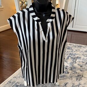 SHEIN Black and White Striped Blouse